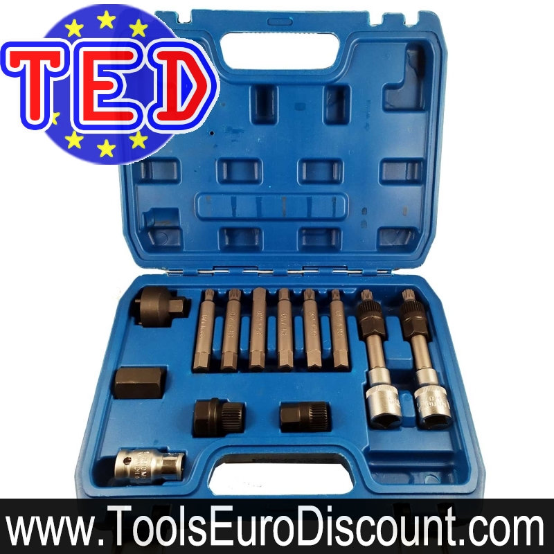 Coffret pour démontage de poulie d'alternateur debrayable multimarques (13  pièces) - ToolAtelier®