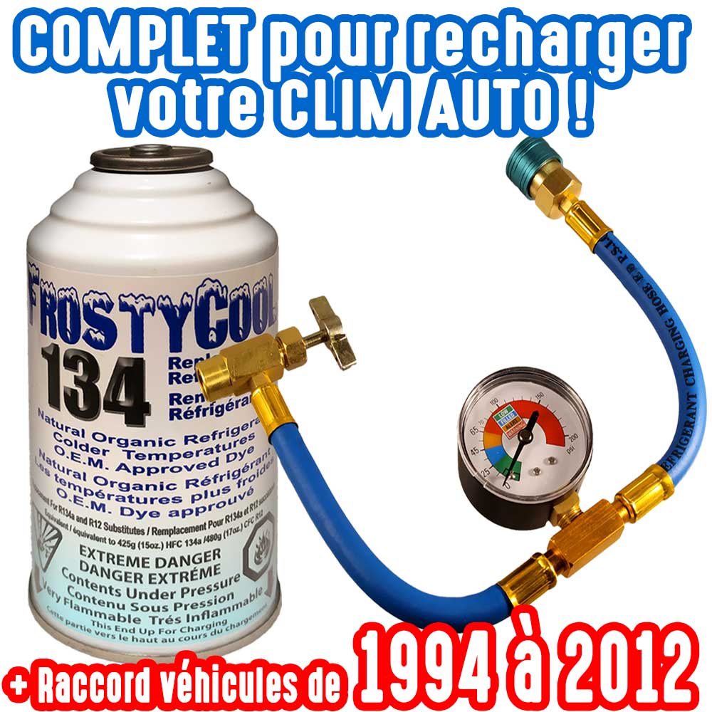 Kit complet recharge de gaz  Frostycool 134 clim  voiture 